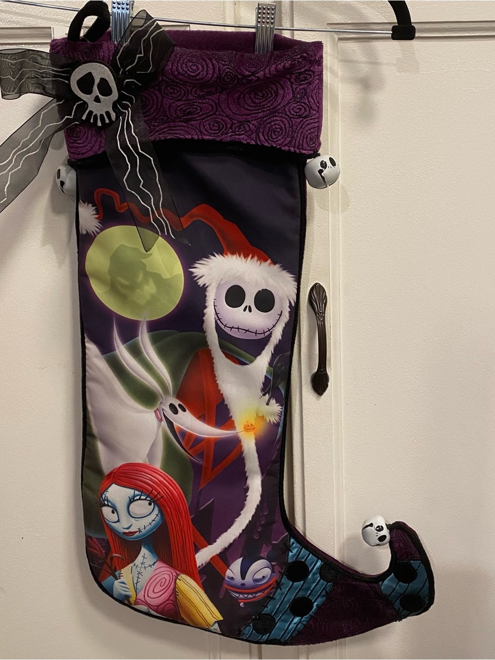 Halloween Stocking with Purple Jack Skellington Design
